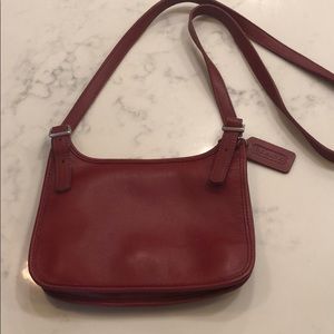 Red leather Coach Crossbody.